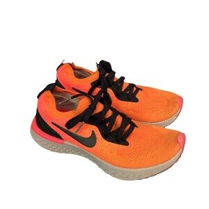 Nike Sneakers Epic React Flyknit Orange Pink Running Shoes Size 4.5Y/6 Women’s